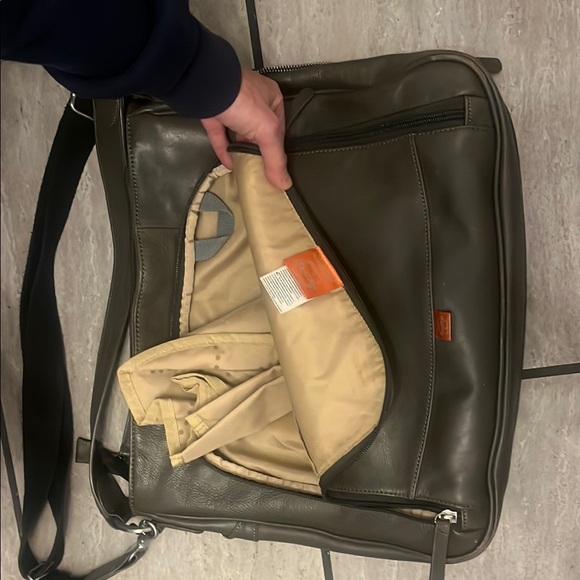 Grey Leather Diaper Bag - Picture 2 of 3